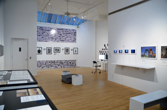 Installation view for The Criminal Type, an apexart Open Call exhibition in New York curated by Elizabeth Breiner.
